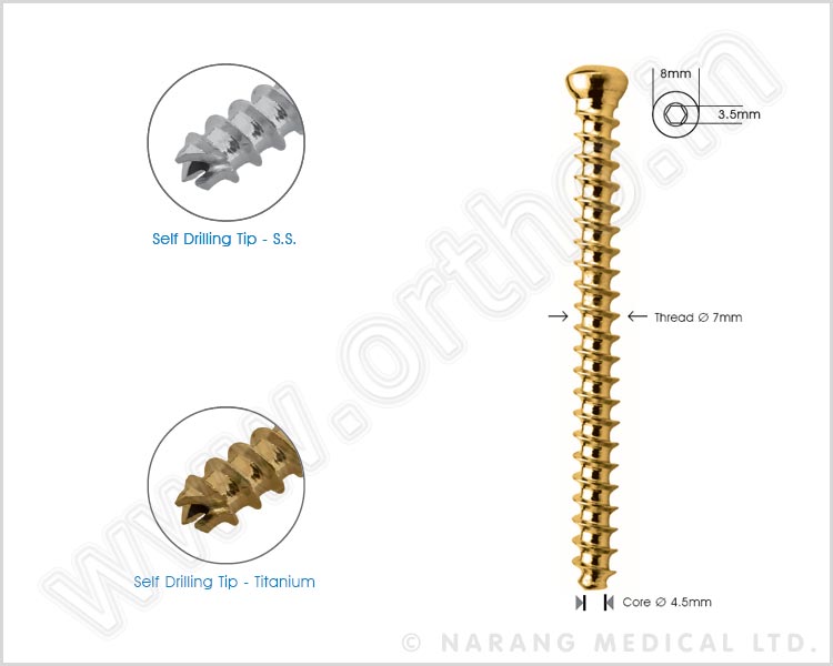 Cancellous Cannulated Screw Ø 7.0mm, Full Thread