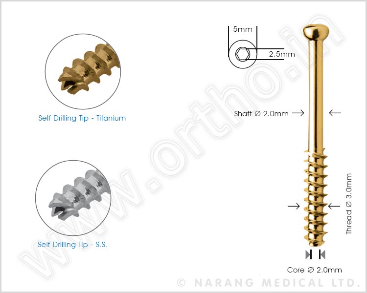 Cannulated Cancellous Screw Ø 3.0mm Short Thread