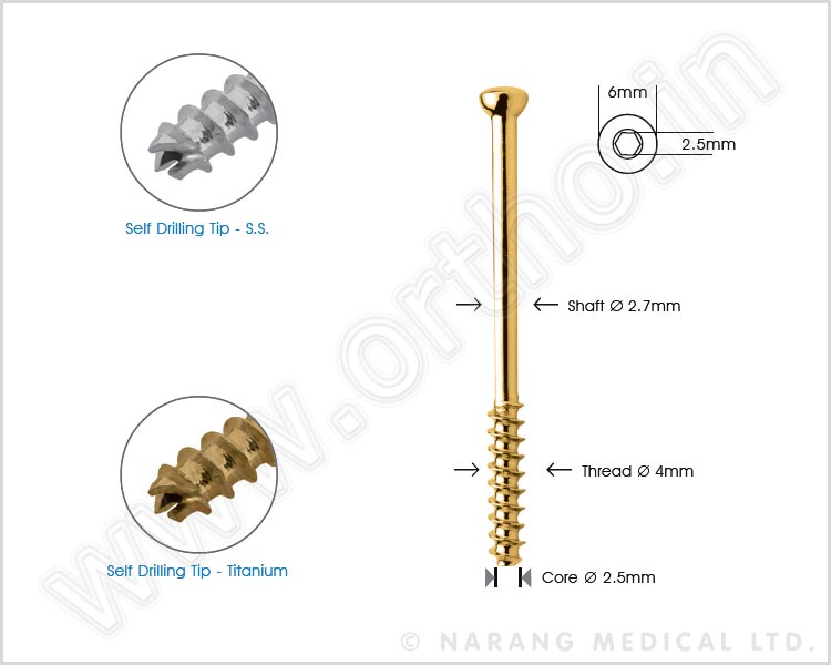 Cannulated Cancellous Screw Ø 4.0mm - Short Thread