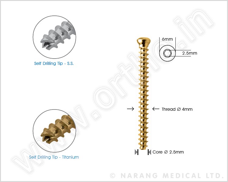 Cannulated Cancellous Screw Ø 4.0mm - Full Thread