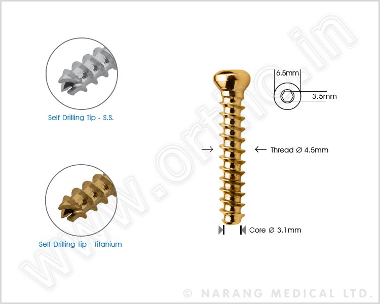 Cortex Cannulated Screw Ø 4.5mm - Full Thread