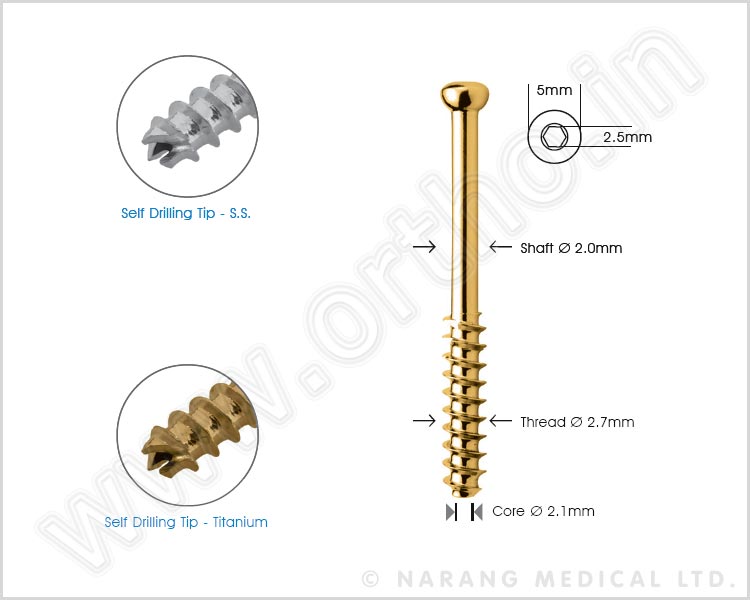 Cortex Cannulated Screw Ø 2.7mm Short Thread