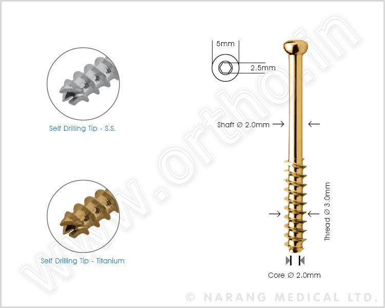 Cannulated Screw Ø 3.0mm - Short Thread