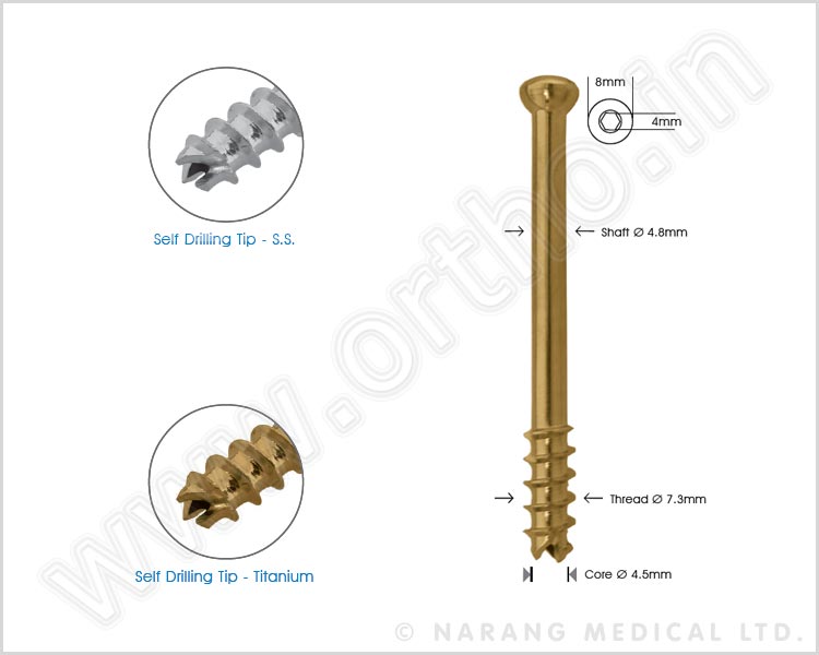 Cancellous Cannulated Screw Ø 7.3mm - 16mm Thread
