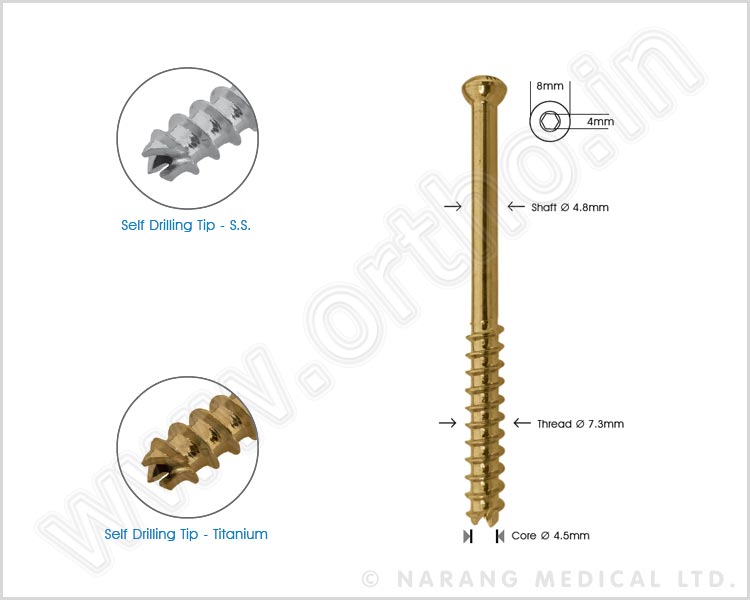 Cancellous Cannulated Screw Ø 7.3mm - 32mm Thread