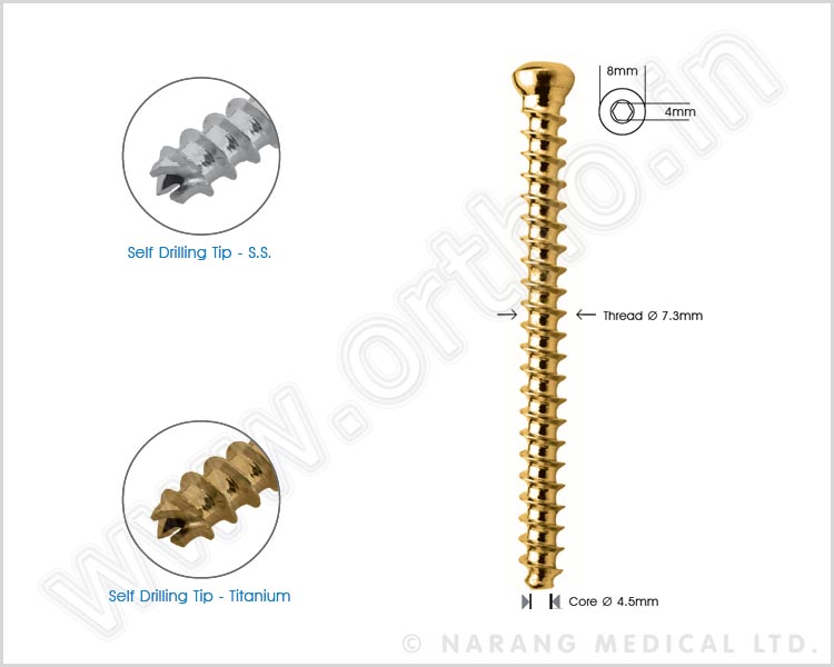 Cancellous Cannulated Screw Ø 7.3mm - Full Thread