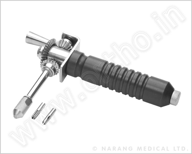 Mini Bone Drill with 3 Collets in Fibre Handle