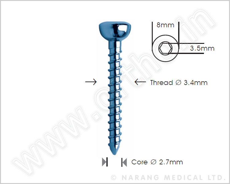 Humeral Nail Locking Bolt Ø 3.4mm (Self Tapping)