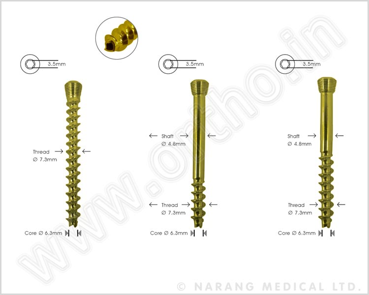 Cannulated Cancellous Safety Lock Screw Ø 7.3mm