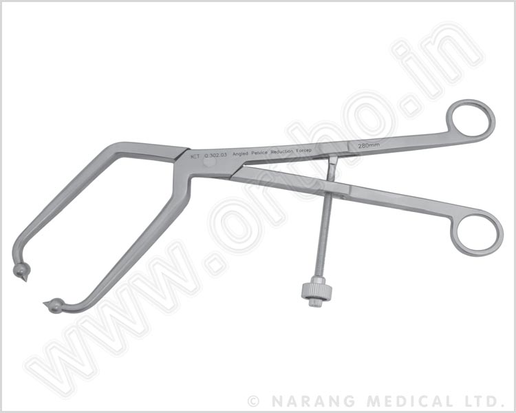 Q.302.03 - Angled Pelvic Reduction Forcep 280mm