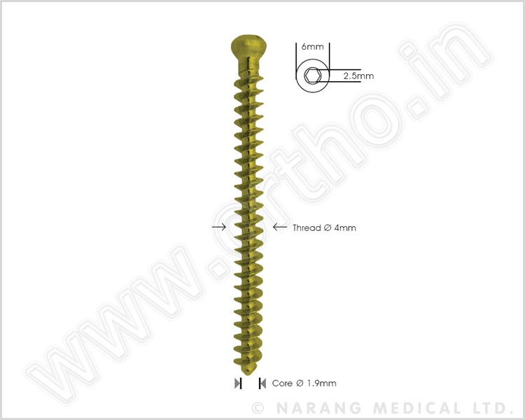 Cancellous Bone Screw Ø 4.0mm Full-Thread - Self Tapping