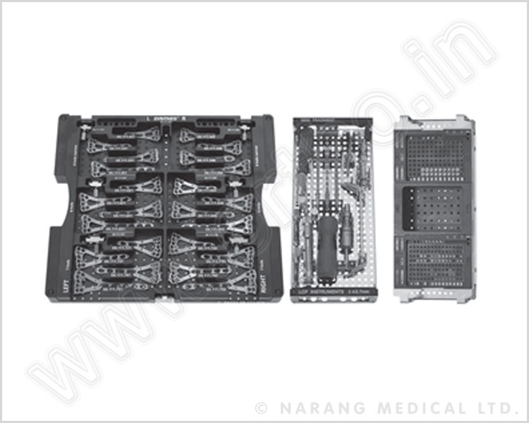 Two-Column Distal Radius 2.4/2.7MM Plates SS (Standard 22, Narrow 19, Wide 25.5) & Screws Set With Instruments