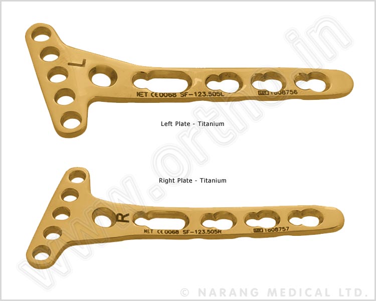 Volar Distal Radius Safety Lock Plate 2.4, Juxta-Articular (5 Head Holes)