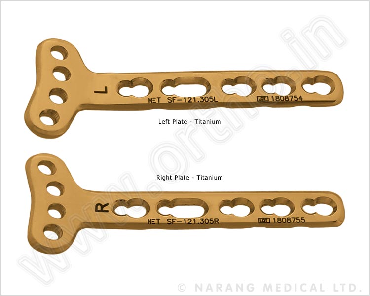 Volar Distal Radius Safety Lock Plate 2.4, Extra Articular (4 Head Holes)